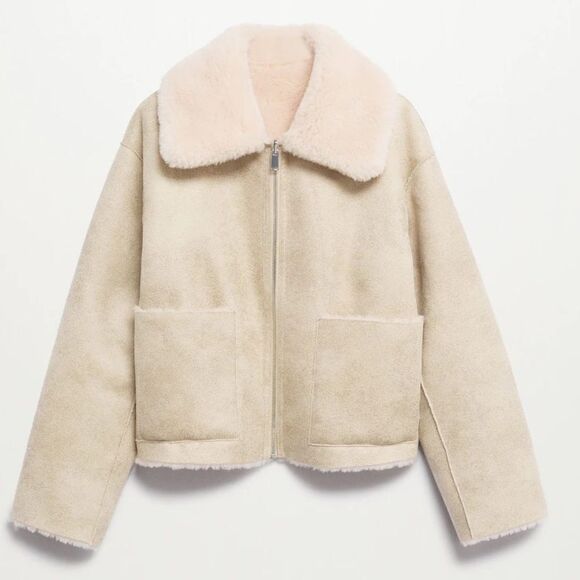Mango Reversible faux shearling-lined jacket - Picture 3 of 11